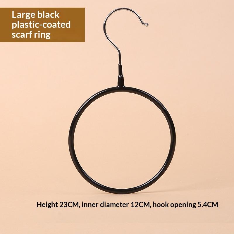 Multi-Functional Ring Scarf Hanger Single Plastic Coated Non-Slip Towel Rack Storage Trace Simple Tie Hanger