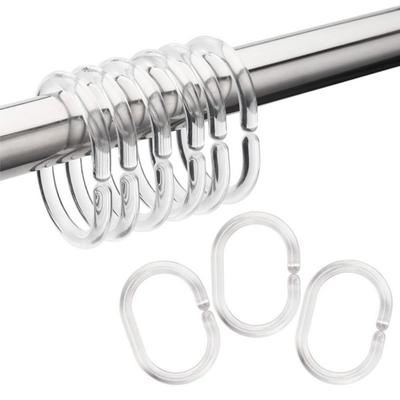 24Pcs Clear Shower Curtain Rings Removable Blind Loop Shower Curtain Hooks Household Replacement
