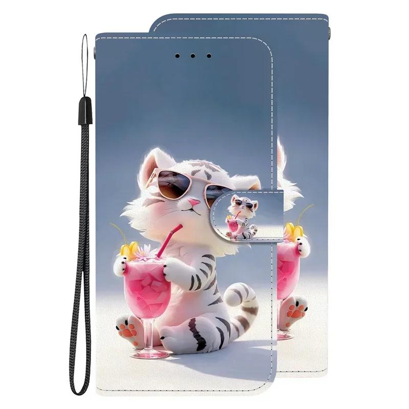 Capa A25 Hoesje voor Samsung Galaxy A25 SM-A256E Cartoon Lederen Hoesje voor Samsung Galaxy A25 A 25 Etui Telefoonhoesje Portemonnee Boekhoes