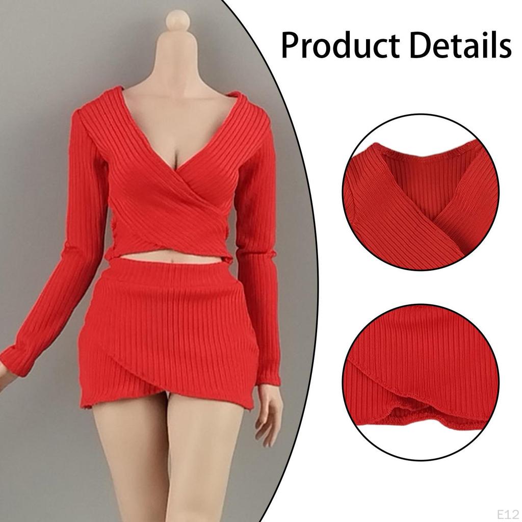 1:6 Female Crop Tops Action Figure Clothes Fashion Handmade Cosplay Long Sleeve Top for 12''