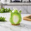 Cabbage Shape Spice Jar Ceramic Shaped Lard with Lid Spoon, 350ml Kitchen Sealed Condiment Server for Restaurant Seasoning Container, Multi