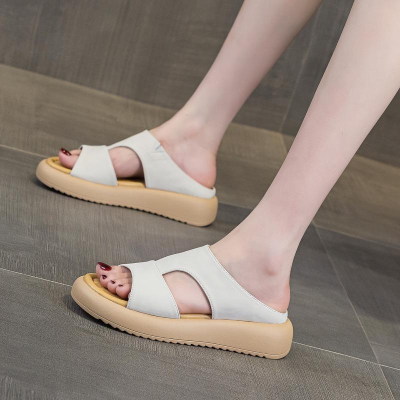 Sandals women's summer new thick-soled heightening half slippers comfortable and versatile leisure sports