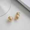 Neure Seersucker Earrings Overfit Ball Earrings for Women
