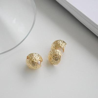 Neure Seersucker Earrings Overfit Ball Earrings for Women