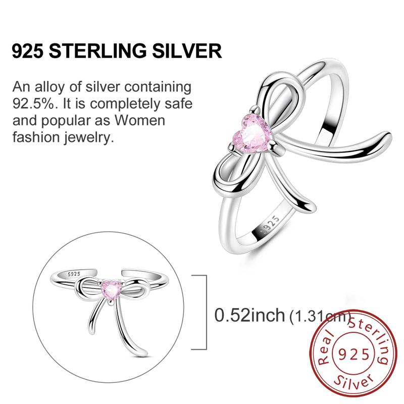 Rings New Copper Rings Bow Love Heart Stars Moon Sparkling Zircon Rings Ideal For Women Party Wedding Jewellery Gift