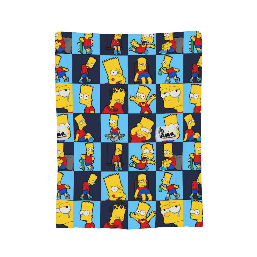 S-Simpson Blanket Velvet Spring Autumn Multi-function Lightweight Throw Blankets for Sofa Office Quilt