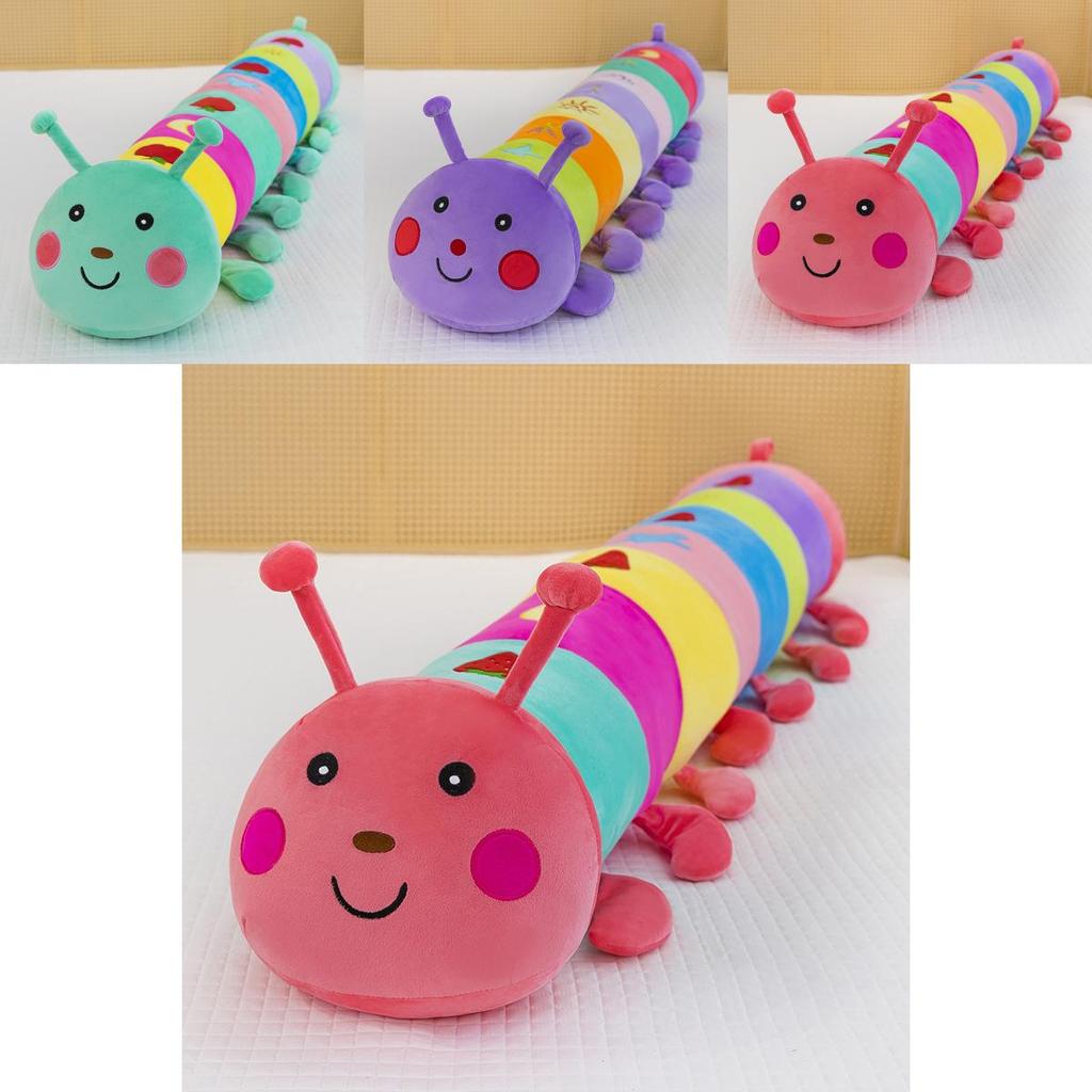 Colorful Caterpillar Plush Toy For Girls Kids Sleep Aid Soft Stuffed Animal Gift