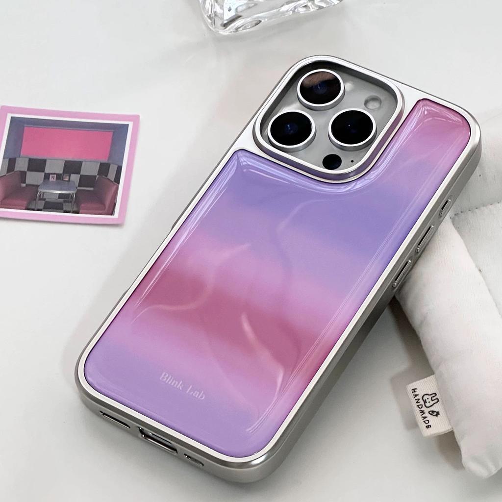 Ins Cute Gradient Pink and Purple Phone Case for IPhone 17 16 15 14 13 12 11 Air Pro Max X XR Plus Luxury Clear Soft Back Cover