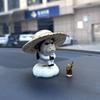 Cute Grass Cow Figure Ugly-cute Car Ornament Emo Center Console Decoration  Center Console