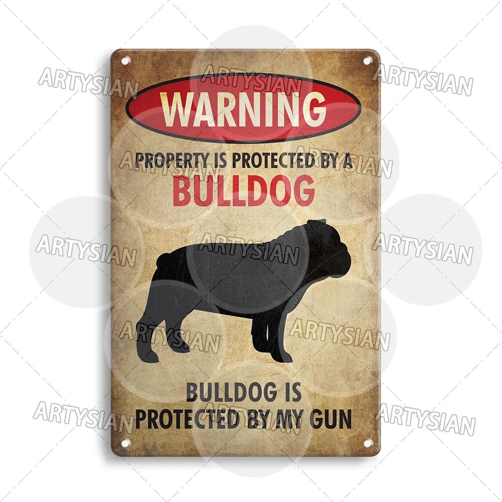 Beware Of Dog Warning Metal Sign German Shorthaired Pointer Aussie Dachshund Labrador Doxie Bulldog Dobermann Pyrenees Shiba Pug
