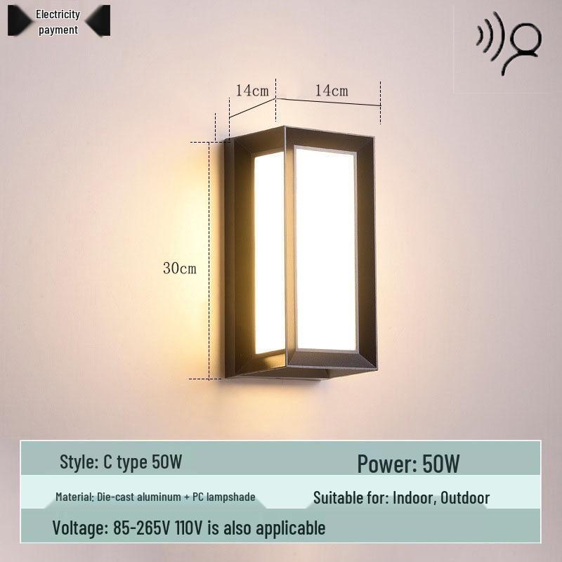 Waterproof Minimalist LED Wall Light with Smart Sensor for Outdoor Use