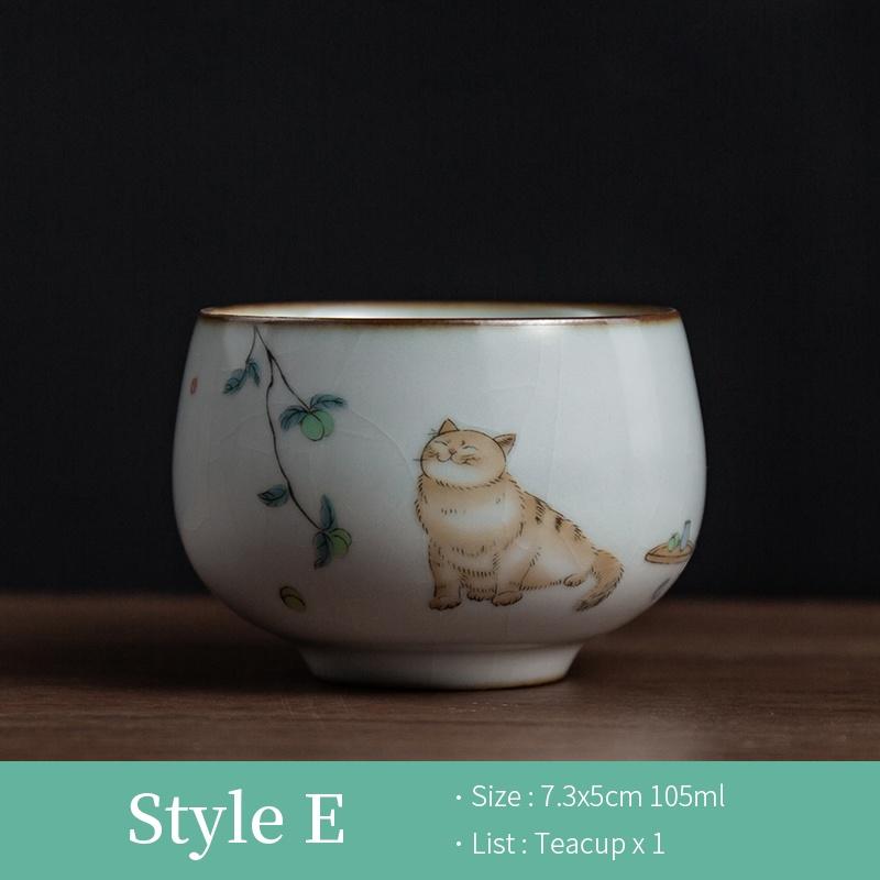 Mao Mi Ru Kiln Ceramic Tea Cup Open Slice Glaze Kung Fu Tea Set