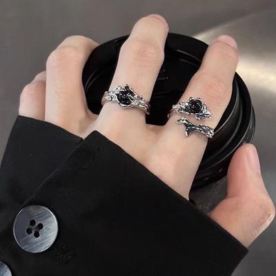 Original Dark Wind Bramble Ring Men'S And Women'S Niche Design Texture Sense Couple Ring Sense Open Ring Tide
