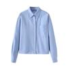 1116 Spring Women's Solid Color Versatile Oxford Spinning Casual Shirt Long Sleeve Bottom Shirt 171718 177681