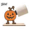 Black Cat Holiday Gift 2Pcs Halloween Paper Towel Holder, Cartoon Animal Tabletop Roll Dispenser, Wooden Desktop Tissue Dispenser Stand for