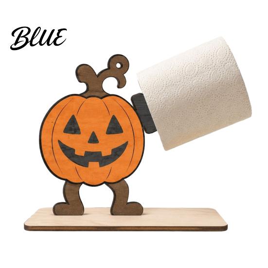 Black Cat Holiday Gift 2Pcs Halloween Paper Towel Holder, Cartoon Animal Tabletop Roll Dispenser, Wooden Desktop Tissue Dispenser Stand for