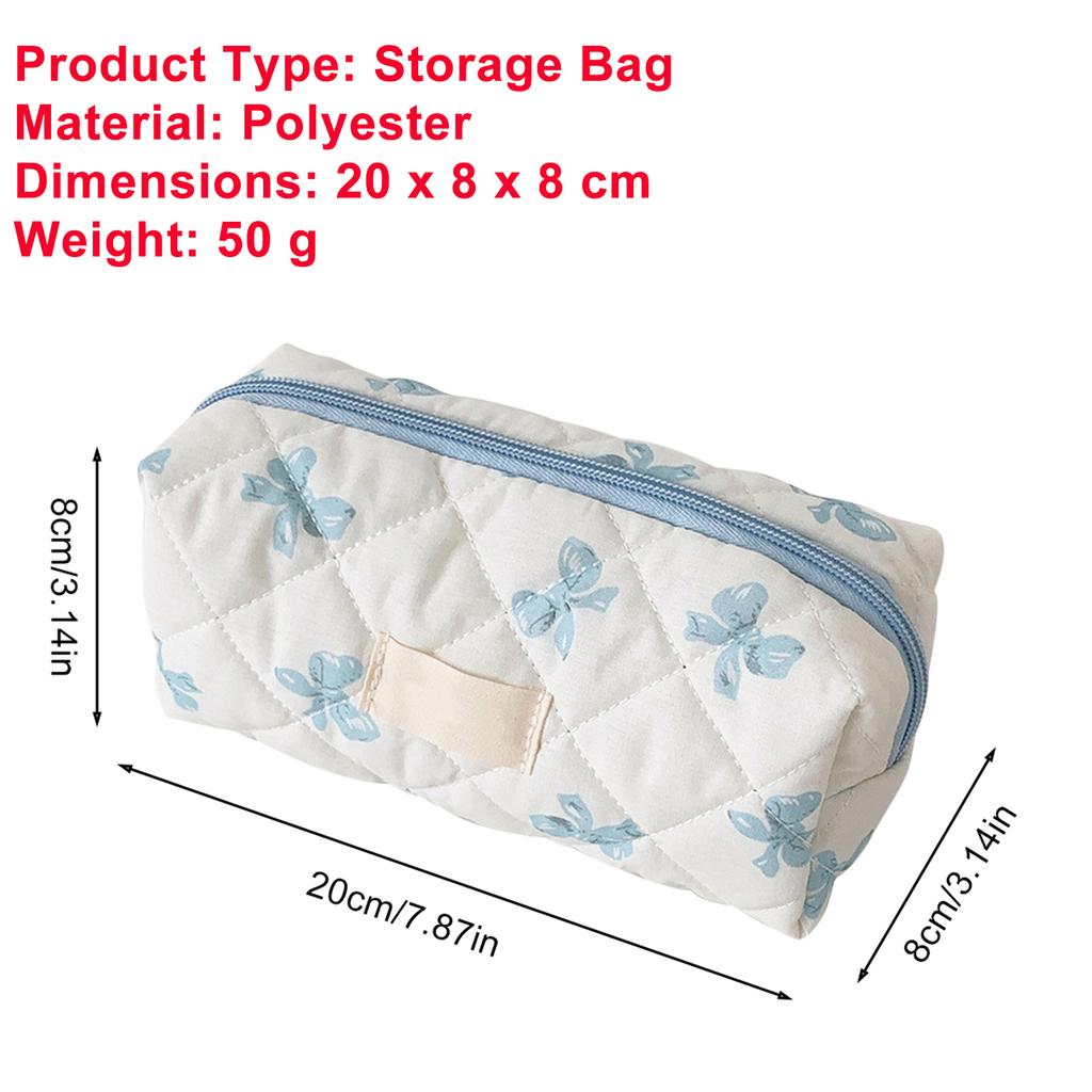 Cream Pencil Bag Zipper Makeup Brush Holder Corduroy Pencil Case Pouch Box Organizer Gift For School Student Teen Adults Travel