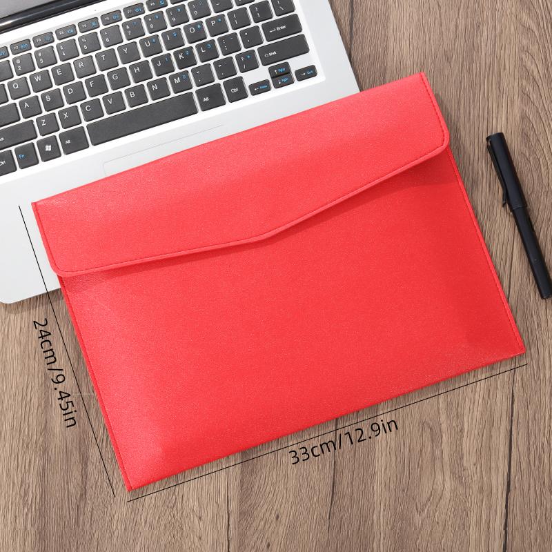 Faux Leather Document Bag, Business Information Bag, A4 Folder, School and Office Supplies, Storage Bag