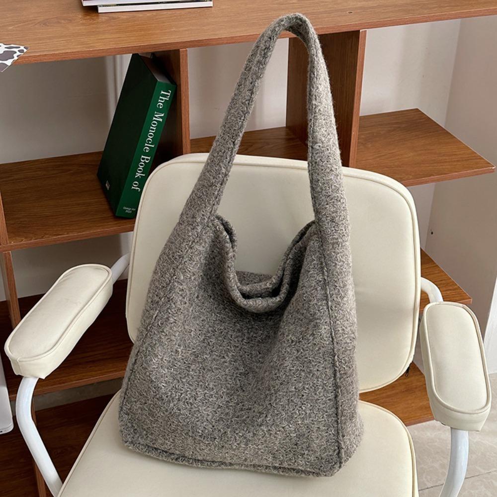 

Однотонна сумка під пахви з кількома кишенями Сумка-тоут Ретро сумка-месенджер Жіноча сірий