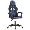 Gaming Chair Swivel Black and Blue Synthetic Leather