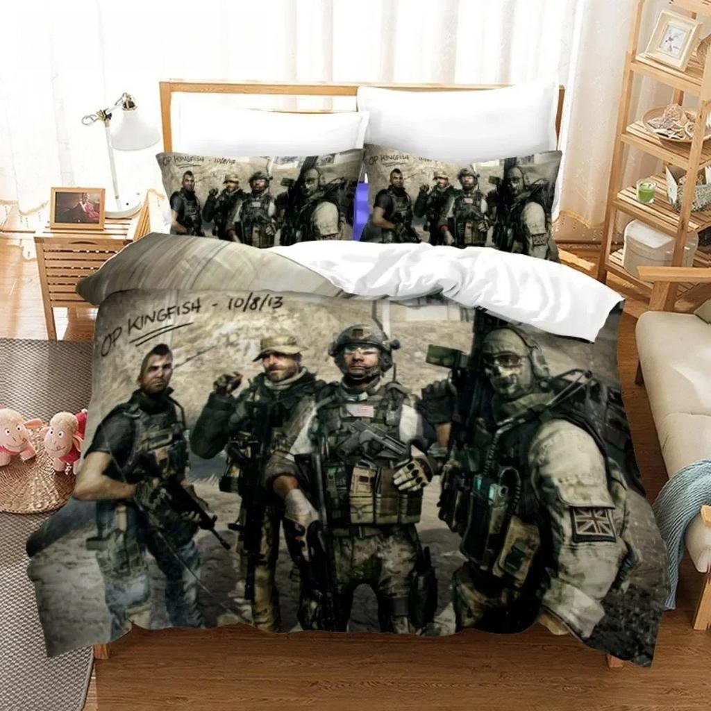 Game Call Of Duty Warzone Bedding Set Duvet Cover Bed Set Quilt Cover Twin Single Queen King Size Boys Adult Home Textile