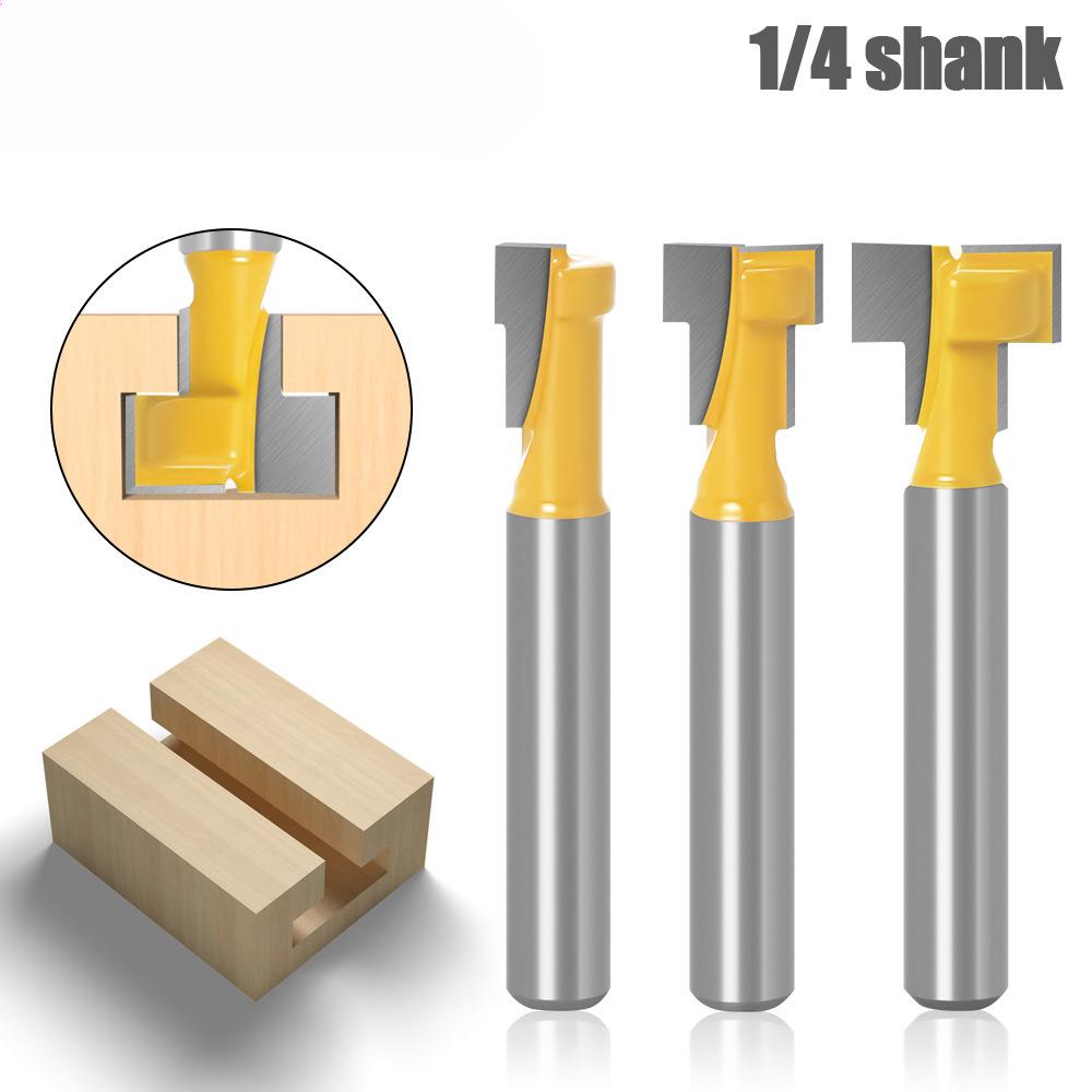 1/4 Handle Slotted Woodworking Milling Cutter, Keyhole Cutter, Keyhole Cutter, Photo Frame Hanging Hole Cutter, Photo Frame Cutter, Carving Cutter