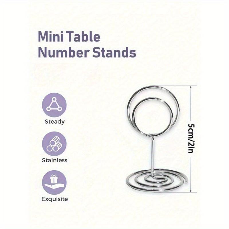 

1 шт. Держатель для карточек из нержавеющей стали, держатель для номеров, многоразовый и незаменимый для свадеб, выпускных, ресторанов и мероприятий с рождественскими подарками серебряный