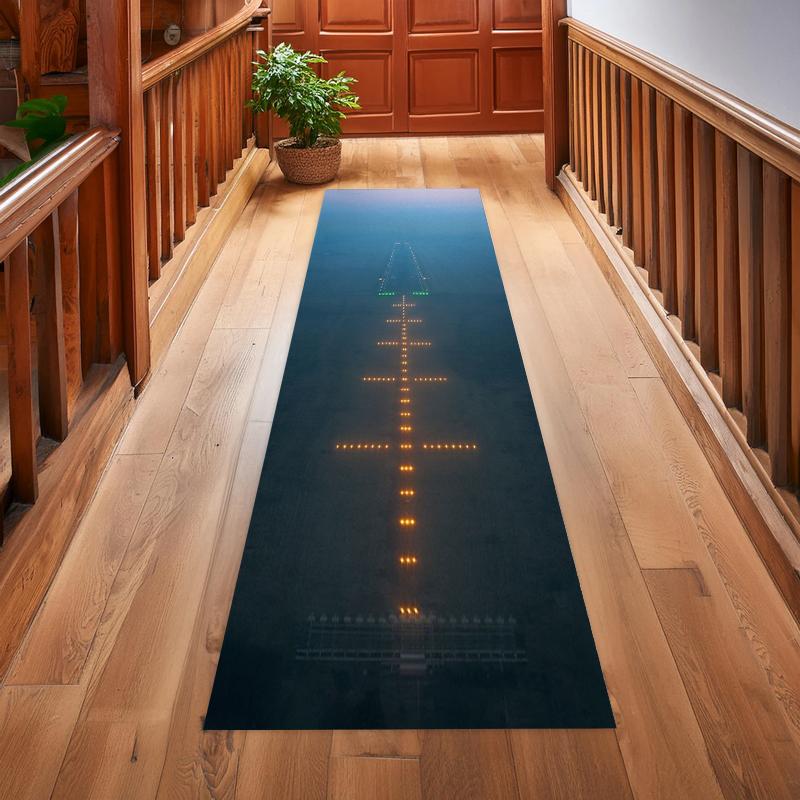 Long Carpet Runner for Corridor Road Airport Runway Night Road 3D Aircraft Door Mat Vinyl Mat Home Decoration Carpet Mat Rug