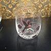 Vintage Painted Animal & Floral Gold Rim Glass Tumbler, Egg-shaped Lead-Free Glass Cup, Creative Gift Cup for Whiskey, Juice and Water