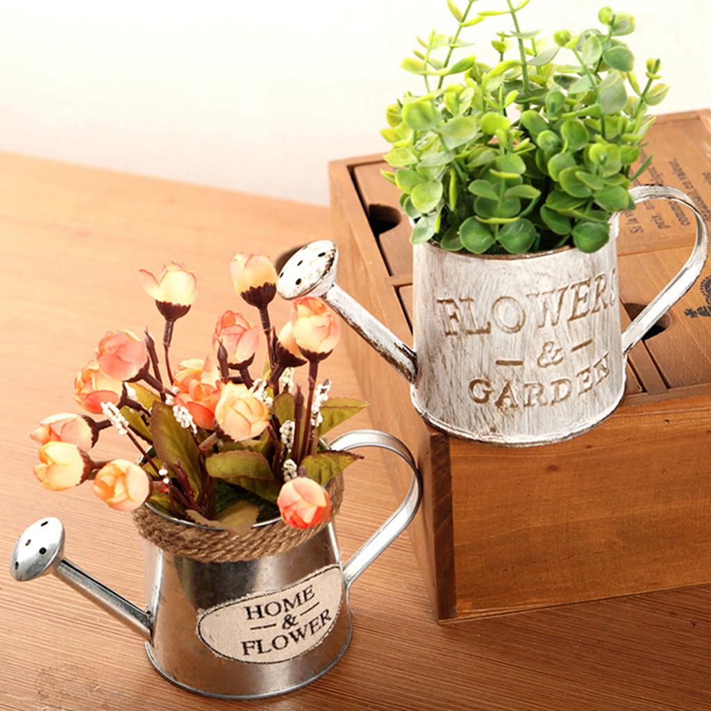 Vintage Metal Flower Vase Farmhouse Decor with Handle Home Decoration 3.3" High