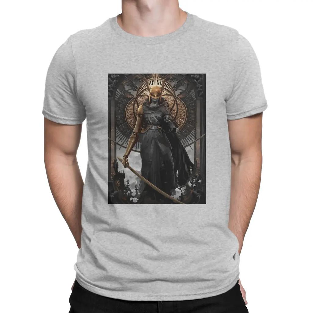 Men's Malenia god T Shirts DARK SOULS Pure Cotton Tops Fashion Short Sleeve Crew Neck Tees Printed T-Shirts