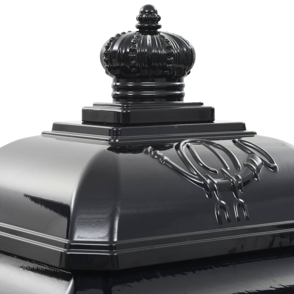 Aluminum Column Mailbox Vintage Style Rust Resistant Black