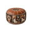 Unfilled Oil Painting Pattern Stool Cover PU Leather Floor Seat Cushion  Home Decor