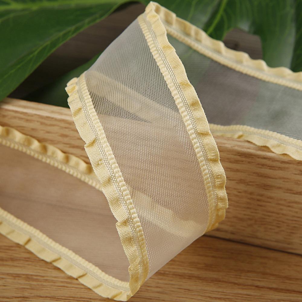 

New 10 Yards*40mm Lace Organza Ribbon Ruffl DIY Handmade Tape Hair Accessories Skirt Edge Ribbon Clothing Hat Gift Decoration жёлтый