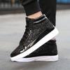 Mode 2025 Mode Herr Höga Sneakers Manliga Ankelstövlar Guld Lyx Glitter Skor Streetwear Hip Hop Casual Stövlar Chaussures Vår