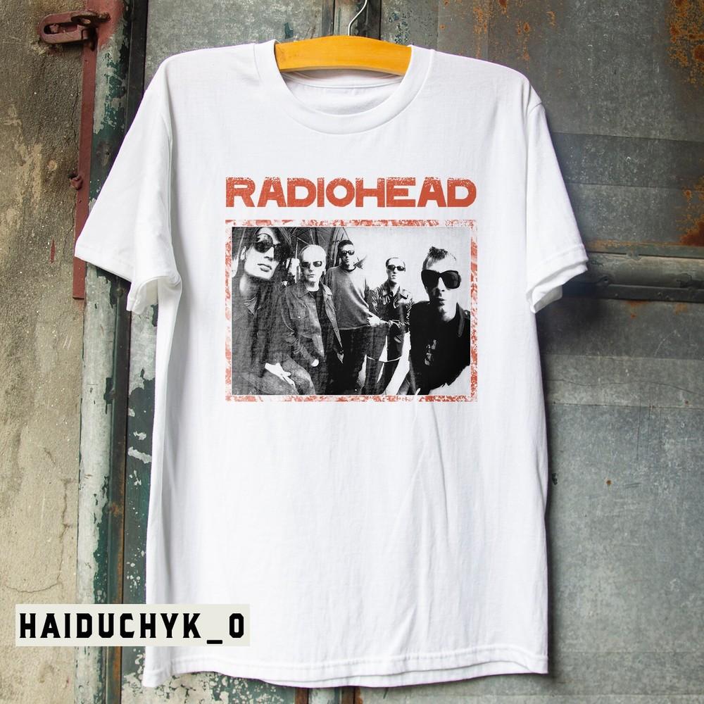 RADIOHEAD Рок-группа Унисекс Белая Футболка Размер S-5XL Унисекс Футболка XXL