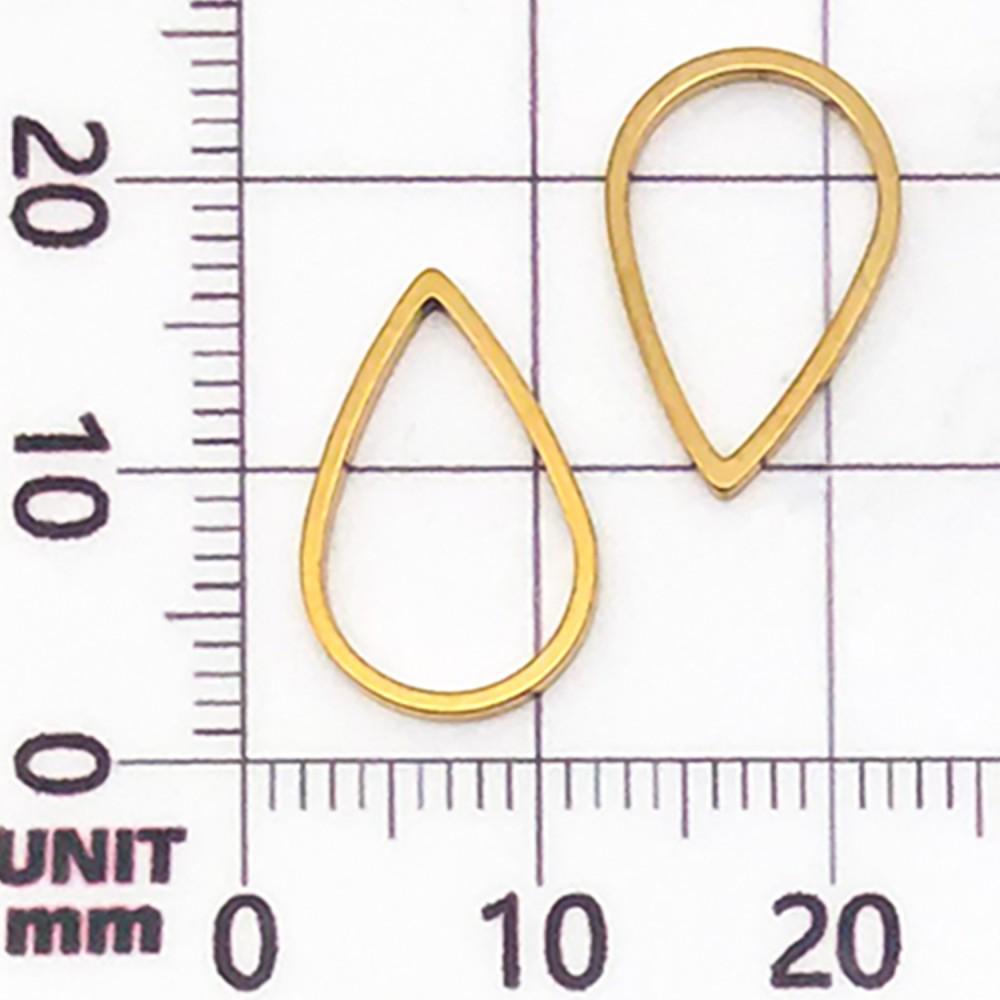20 Mixed Gold Vacuum-Plated Stainless Steel Geometric Frame Pendant Charms for DIY Jewelry