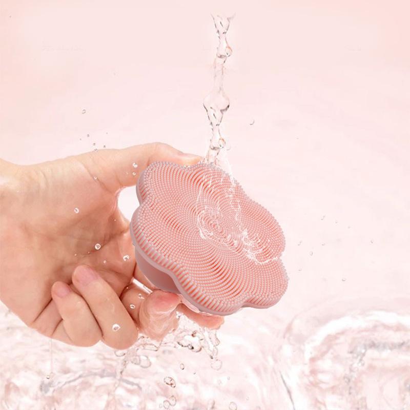 1PC Silicone Flower Face Brush Deep Cleansing Massage Soft Bristles Face Brush Suction Cup Manual Silicone Brush