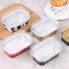 10Pcs Rectangular Aluminium Foil Baking Cups Molds With Lid Pastry Tools
