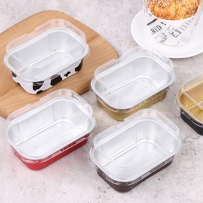 10Pcs Rechteckige Aluminium Folie Backen Tassen Formen Mit Deckel Gebäck Werkzeuge