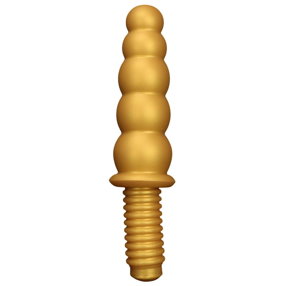 Extra Large Gold Silicone Threaded Vibrator Anal Plug Anal Diverter Dildo Sex Toy Realistic Penis Big Dick
