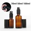 1 Stück 30ml 50ml 100ml Bernstein Reise Nachfüllbare Flasche Glas Sprühflasche Parfümflasche Sprüher Zerstäuberflasche Ätherisches Öl Flasche
