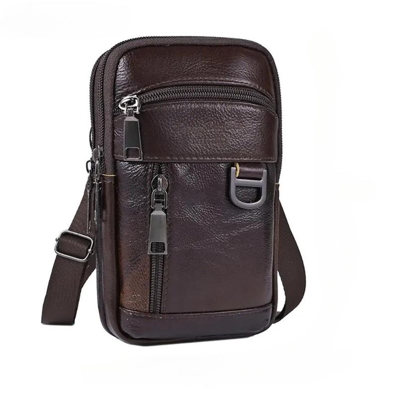 Herren Bauchtasche Vintage Rindsleder Schulter Crossbody Tasche Taille Fanny Pack Männlicher Gürtel Hüfttasche Für Reisen Lässig Wasserdicht Handy Messenger Handtaschen