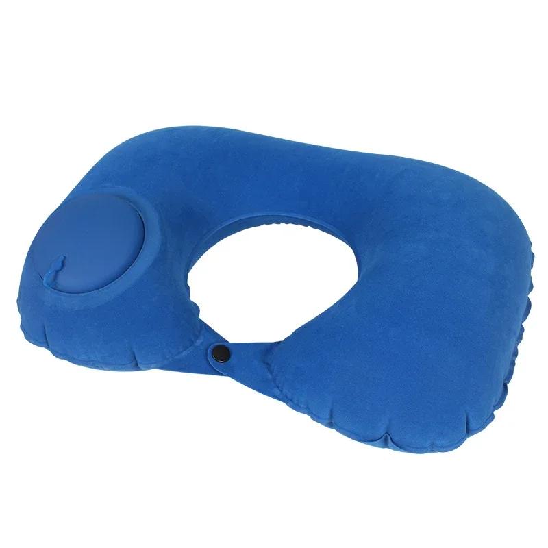 

Inflatable Neck Air Pillow U Shape Neckrest Head Rest Portable Sleep Resting Folding Press Travel Pillow for Airplane Train Car 40x28cm