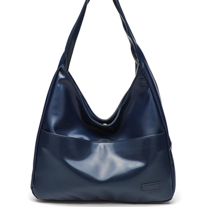 

Large Capacity Tote Bag, New Trendy Simple Versatile Handbag Women s Shoulder Bags for Commuting Fitness Students Classroom Use темно-синього кольору