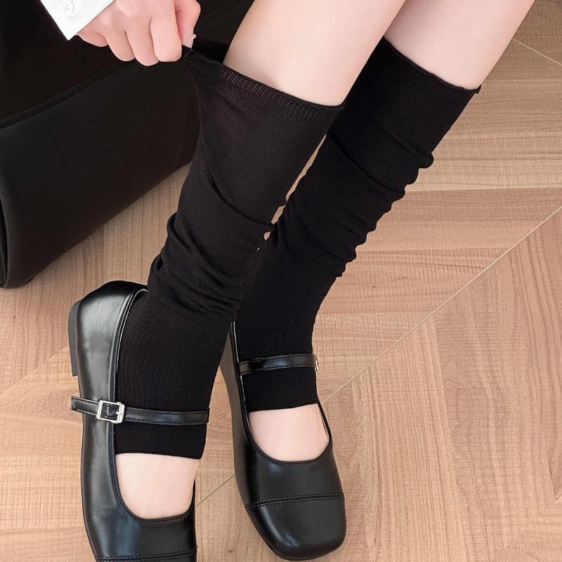 1-2pairs New Korean Sweet Ballet Style Long Stocking Women's Lace Pile Socks Academy Style Versatile Half Foot Socks