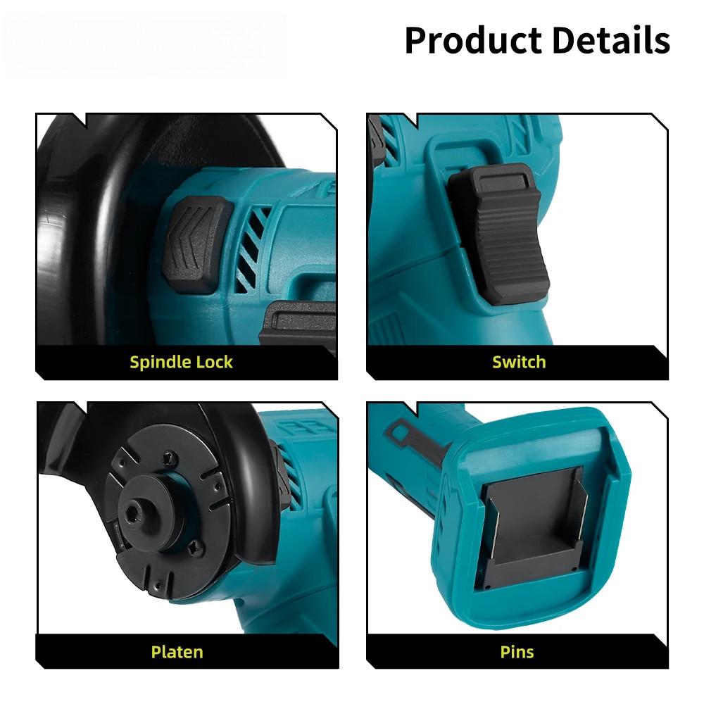 3 Inch Brushless Electric Angle Grinder Cordless Household Cutting Polishing Machine Portable Woodworking Power Tool