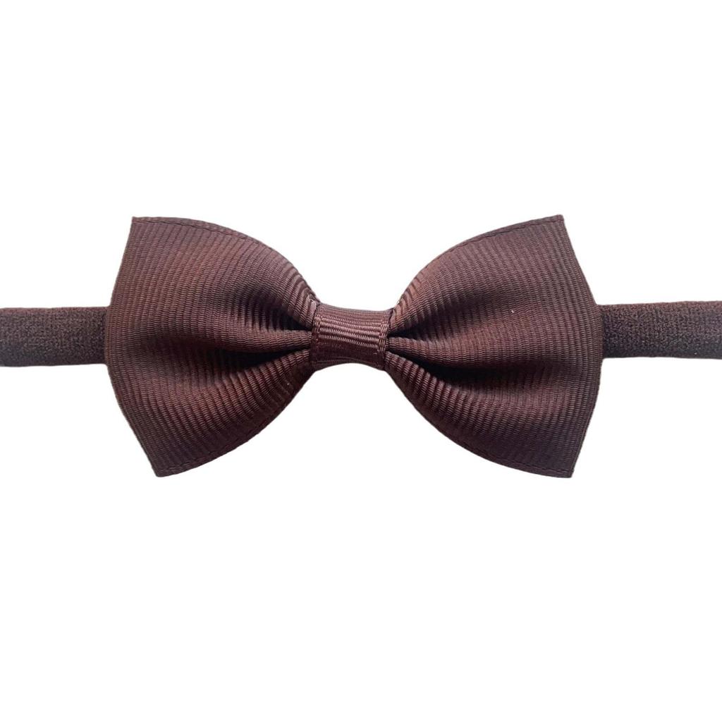 Solid Color Bow Hairpin & Ribbed Headband Set for Girls