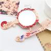 2 Pcs/Set Butterfly Painting Design Vanity Mirror And Comb Set Round Shape Embossed Metal Handheld