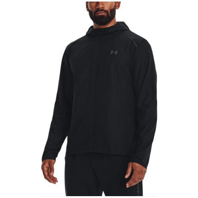 Under Armour Storm Logo Printed Hooded Running Sports Jacket Men Black 1376795-001